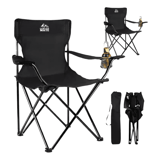 2 Sillas Plegables CJR Negro Playa Campamento Exteriores