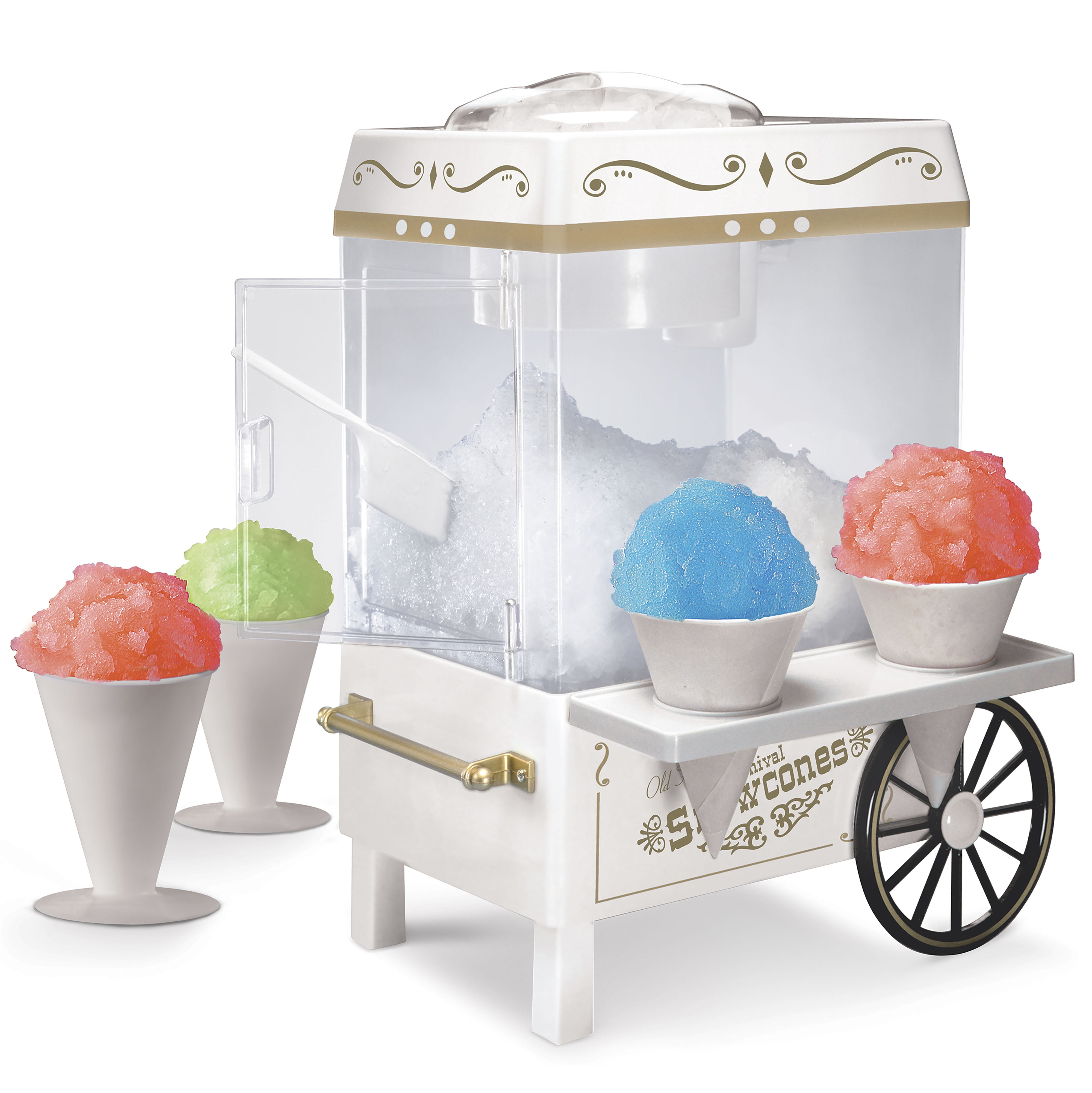 Olde Midway Snow Cone Machine, Electric Shaved Ice Slushie Dessert