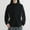 Black, variant on Raeneomay Men Solid-Color Casual Thick Fleece Zipper Pocket Long Sleeve Hooded Outwear Jacket