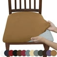 thumbnail image 1 of Nvzi Fundas de asiento impermeables para comedor, fundas protectoras de asiento de silla elásticas, extraíbles y lavables, fundas de asiento de silla de cocina (4 piezas, marrón), 1 of 3
