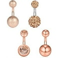 thumbnail image 1 of Briana Williams 14G Belly Button Rings Crystal Ferido CZ Short Belly Earring Rings, 1 of 1