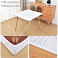 thumbnail image 2 of White Fitted Tablecloth with Elastic for 34x34 inch Square Folding Tables Washable Stretchy Spandex Card Table Covers Cloth Fabric Table Cloths Not Vinyl, 2 of 4