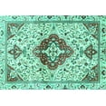 thumbnail image 1 of Ahgly Company Indoor Rectangle Persian Turquoise Blue Traditional Area Rugs, 8' x 10', 1 of 4