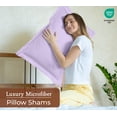 thumbnail image 6 of Royale Linens Pillow Shams 2 Pack King Size 20x36 Inch - Brushed 1800 Microfiber - Bed Pillow Shams, Wrinkle Resistant Super Soft and Cozy - Back Overlap Closure - Oxford Pillowcase (King, Lavender), 6 of 9