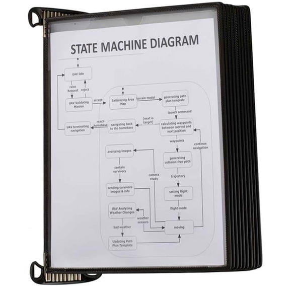 Djois® PRO Wall Mount Reference System, Letter-Size, 10 Pockets, Black