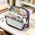 thumbnail image 6 of Standing Pencil Case with Base Large Capacity Stationery Pouch Pen Bag with Zipper for Women Men Purple Sky and Black Cat, 6 of 7