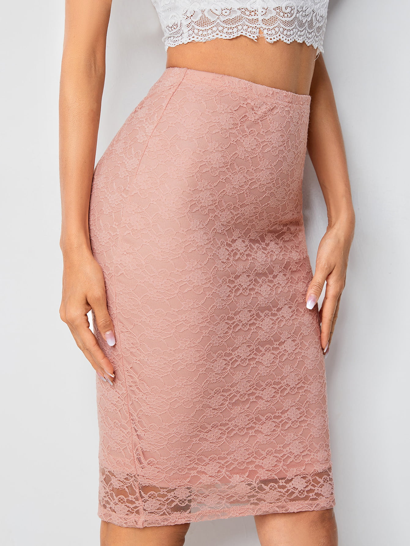 Madeleine Lace Skirt pink elegant Fashion Skirts Lace Skirts 