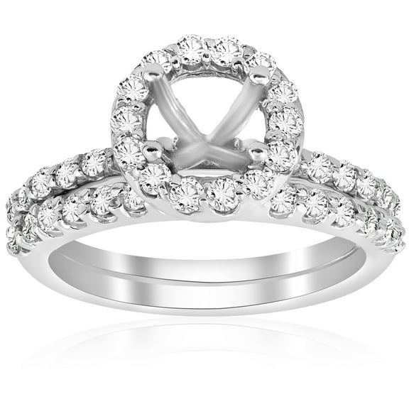 Pompeii 7/8ct Diamond Engagement Wedding Ring Setting 14K White Gold Mounting (G/H,I1)