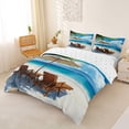 thumbnail image 2 of jejeloiu Beach Boardwalk Bedding,Coastal Scene Duvet Cover Full For Boys,Blue White,Reversible,3pcs,1 Duvet Cover and 2 Pillowcases, 2 of 6