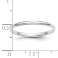thumbnail image 4 of Bague de Mariage Demi-Ronde en Platine 2mm Taille 6 avec Domed Classique, 4 of 9