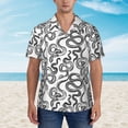 thumbnail image 2 of Fuzoiu Hand Drawn Snake Print Hawaiian Shirt for Men, Summer Beach Casual Short Sleeve Button Down Shirts, Men’s Beach Summer Shirts with Pocket,Medium, 2 of 7