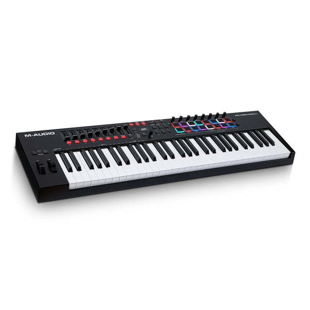 M-Audio Oxygen Pro 61 - Teclado controlador MIDI USB de 61 teclas con beat pads, knobs, botones y at