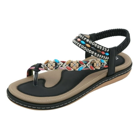 Jungdeepe Sandals Rhinestones Comfortable Leather Slide Sandals for Women Women Dress Sandals Size 8 Sandals Women Size 39 Leopard Print Wedge Sandals for Women Sketches Sandals Women s Flip Flop