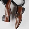 thumbnail image 5 of Tawop Mens Dress Shoes Faux Leather Casual British Fashion Suede Green Size:11, 5 of 8