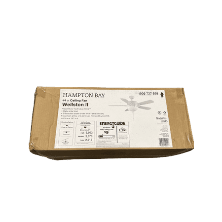 Hampton Bay Wellston II 44 in. LED Matte White Ceiling Fan with Light Kit 52045