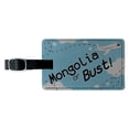 thumbnail image 1 of Graphics and More Mongolia or Bust - Flying Airplane Rectangle Leather Luggage ID Tag, 1 of 1