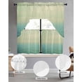 thumbnail image 2 of Teal Blue Gradient Ocean Swag Curtains for Living Room/Bedroom Windows, Glowing Horizon Sky Scenery Kitchen Curtains and Valances Set 36 Inch Length, Light Filtering Swags Valance Curtain Panels, 2 of 5
