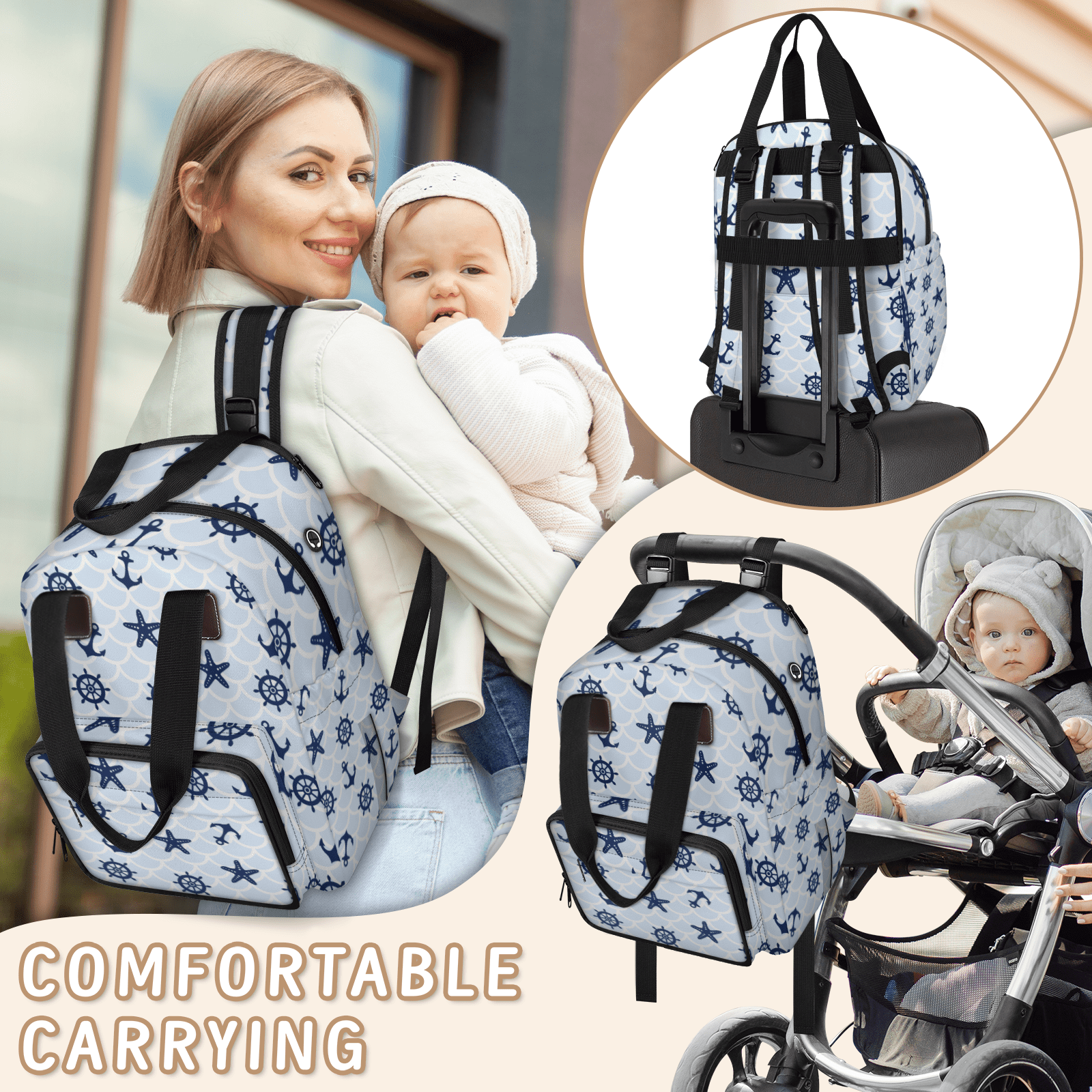 Diaper Bag for Dad Mom,Unisex Multifunction Travel Backpack with USB,Baby Changing Bag for Parents,Large Capacity,Waterproof