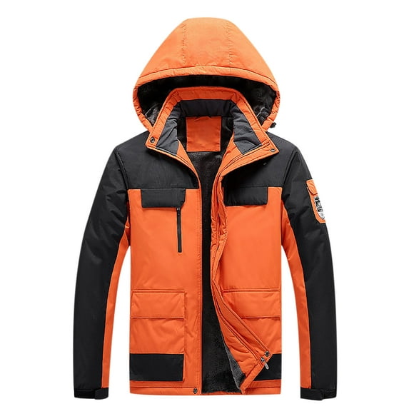 Birdeem Men Casual Patchwork Thicken Multi Pocket Hooded Zipper Windproof Waterproof Breathable Jacket Coats