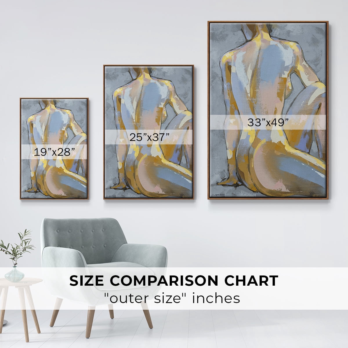 Grey Maiden II Framed Premium Gallery Wrapped Canvas - Ready to Hang - 17 x 25 - Walnut Floating Frame