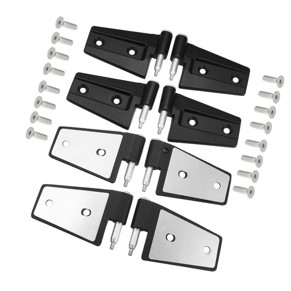 Unique Bargains 8pcs Door Hinge with Bolts for Jeep Wrangler JK 2007-2018 on Front Rear Left Right Upper Door Black, Silver Tone