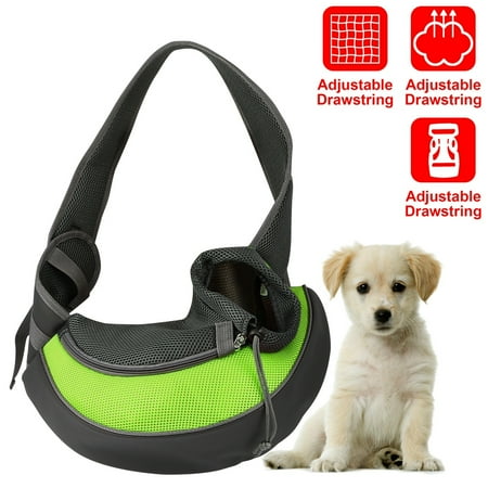 TeqHome Pet Dog Sling Carrier Dog Sling with Net Bag for Carrier Dogs Cats Hands Free Pet Bag Dog Sling Backpack