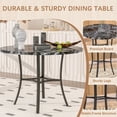 thumbnail image 4 of VECELO 36" Round Dining Table, Kitchen Table Faux Marble with Metal Base for Living Room Kitchen, Black, 4 of 8