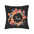 thumbnail image 4 of Set of 2 Decorative Throw Pillow Covers 18x18in - Vibrant Black Background with Overlapping Orange & Pink Circles ' Just Breathe ' Cursive Design, 4 of 8