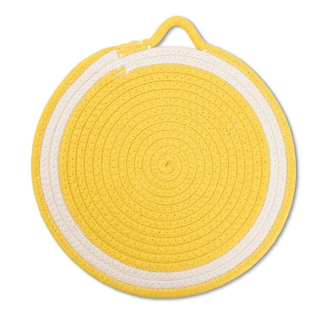 CAROOTU Colorful Cotton Rope Coasters Heat Insulation Placemats Simple Style Kitchen Accessories for Home Restaurant