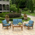 thumbnail image 3 of ARDEN Outdoor Loveseat Cushion Set, 48 x 24, Water repellent, Fade Resistant, Cushion Set for Couch, Bench, and Swing, French Blue Texture, 3 of 7