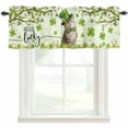 thumbnail image 4 of Kitchen Valances for Window, St Patrick's Day Cute Cat on Green Light Filtering Rod Pocket Valance Curtain, Lucky Shamrock Leaf Tree Short Curtains Window Topper for Bedroom Living Room 42x12in, 4 of 9