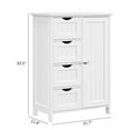 thumbnail image 6 of IVV Bathroom Floor Storage Cabinet, Freestanding Storage Unit with 4 Drawers, Single Door Cabinet with Internal Adjustable Shelf, 21.7"L x 11.8"W x 31.9"H, White, 6 of 9