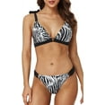 thumbnail image 3 of Women High Cut Bikini Set Tie Shoulder Swimsuits Bathing Suits 2 Piece Swimwear, 3 of 5
