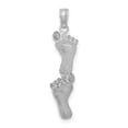 thumbnail image 3 of Auriga Fine Jewelry 14K White Gold Polished Double Vertical Feet Charm for Women, 3 of 6