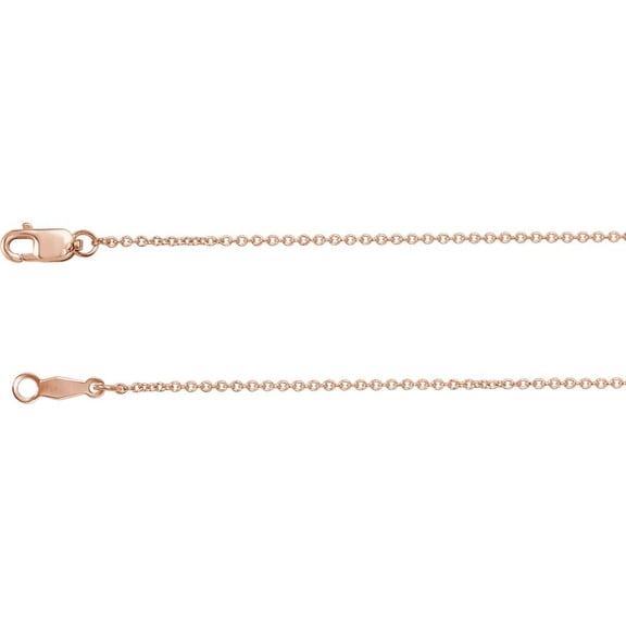 14k Rose Gold 1mm Necklace - 2.1 Grams - 20 Inch Cable Chain With Lobster Clasp
