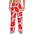 thumbnail image 2 of Picia Lips Kiss Mens Soft Woven Cotton Elastic Waistband Sleep Pajama Pant Lounge Sleep Pant With Pockets And Drawstring-Large, 2 of 9
