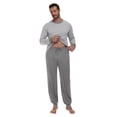 thumbnail image 3 of GIRUNS Men's Pajamas Set Long Sleeve Sleepwear Jogger Pants Soft Loungewear with Pockets Dark Gray L, 3 of 7