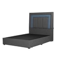 thumbnail image 1 of Box Base Cama Matrimonial + Cabecera Bora Gris Oscuro, 1 of 8