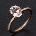 thumbnail image 3 of Limited Time Sale 1.25 carat Morganite and Diamond Engagement Ring in 10k Rose Gold for Women, 3 of 3