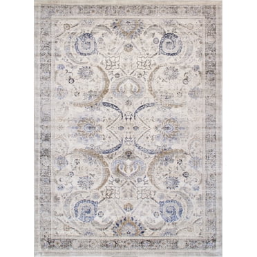 Pasargad Home Amadeus 6' x 9' Power-Loomed Ivory/Beige Rug, For Indoor Space and all Age of Group