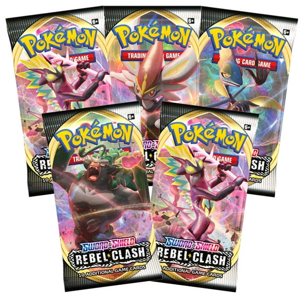 Pokemon Cards - Sword & Shield: Rebel Clash - BOOSTER PACKS (5 Pack Lot ...