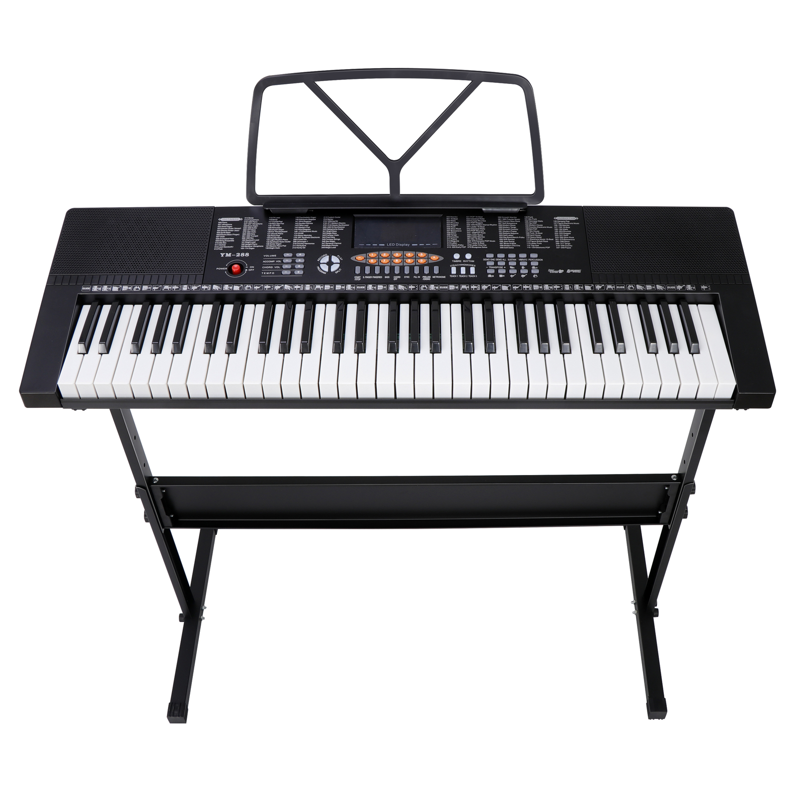 ZYPPP 61 Key Electronic Keyboard Piano Organ with Microphone Stand Stool Earphone