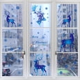 thumbnail image 5 of Etiqueta engomada azul del alce del copo de nieve de la Navidad para el partido Etiqueta engomada desprendible de la decoración de la ventana de cristal de la Navidad, 5 of 5