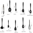 thumbnail image 2 of Paquete de 10 utensilios de cocina de silicona YUANXCMXG resistentes al calor rojo, 2 of 5