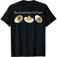thumbnail image 2 of 100% Cotton Retro Thanksgiving You Know Why I'm Here Deviled Egg T-Shirt - Unisex-Adults & Kids - Black - Small - Short Sleeve - T-Shirt, 2 of 5