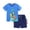0-Blue206, variant on Tiijoy Summer Boys Outfits Animal Print Knit Short Sleeve T Shirt Shorts Set, Sizes 3-4