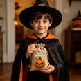 thumbnail image 6 of AZXY Halloween Drawstring Gift Bags Texture Pumpkin Print Candy Treat Pouches, Reusable Portable Multipurpose Goodie Sacks for Halloween Party Favors & Holiday Decor Storage, 6 of 7