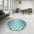 thumbnail image 4 of Ahgly Company Machine Washable Indoor Round Transitional Electric Blue Area Rugs, 6' Round, 4 of 7