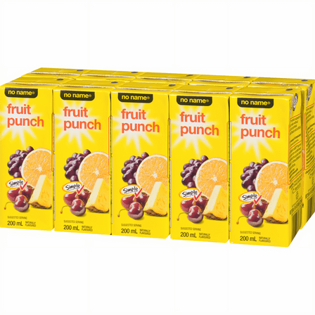 No Name Fruit Punch Juice Boxes, 10x200ml, 2L/70.5 fl oz