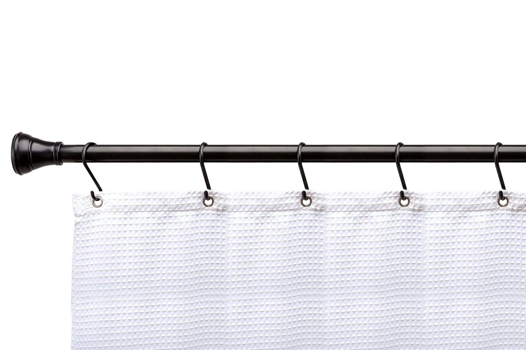 Utopia Alley  Rustproof Zinc Shower Curtain Hooks Rings, Set of 12 Black